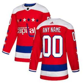 Mens Washington Capitals adidas Red Alternate Authentic Custom Jersey